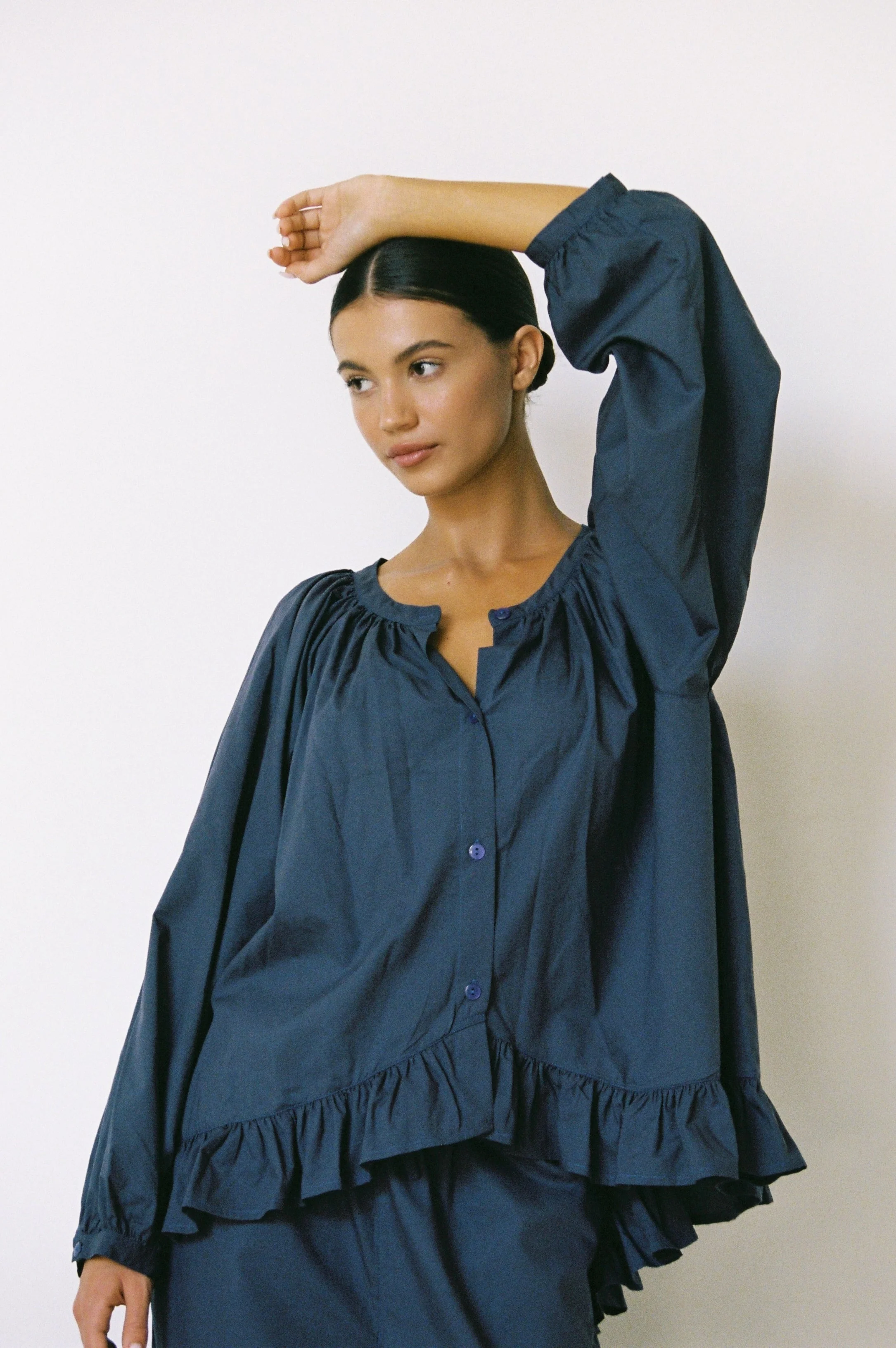 Sophie Sleep Set - Long - Cotton Modal - Midnight - Image 4