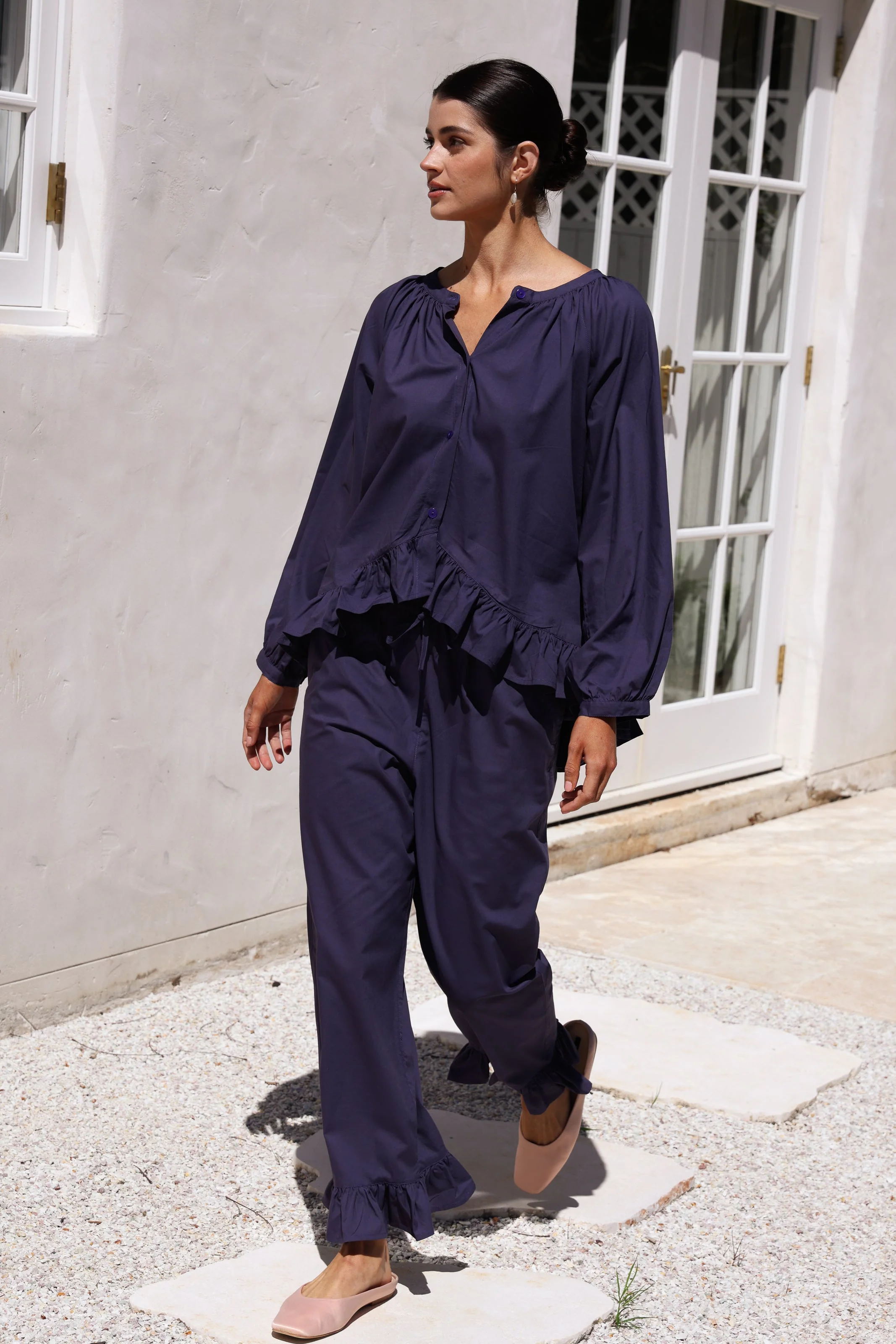 Sophie Sleep Set - Long - Cotton Modal - Midnight - Image 7