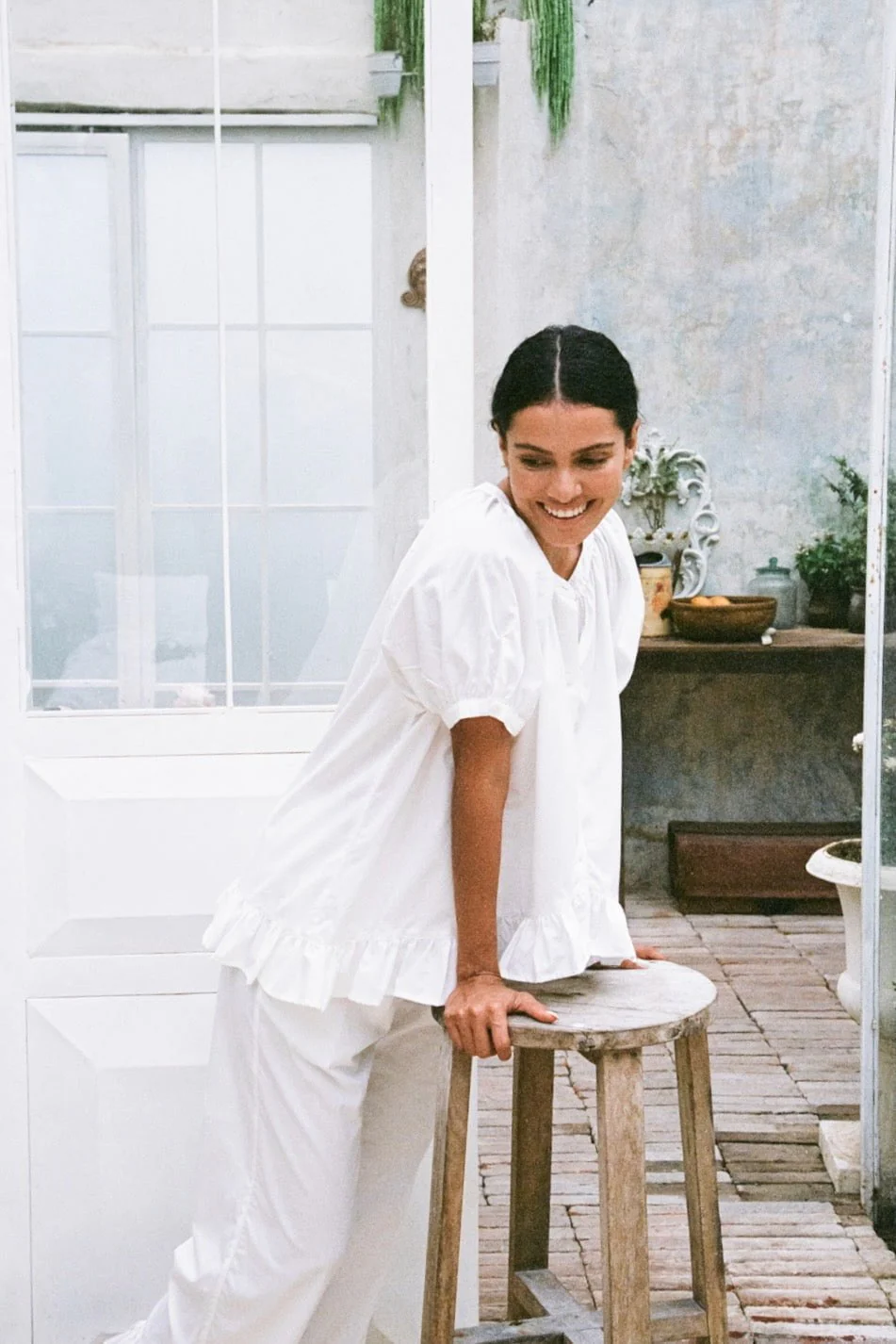 Sophie Sleep Set - Pants - Cotton Modal - Off White - Image 6