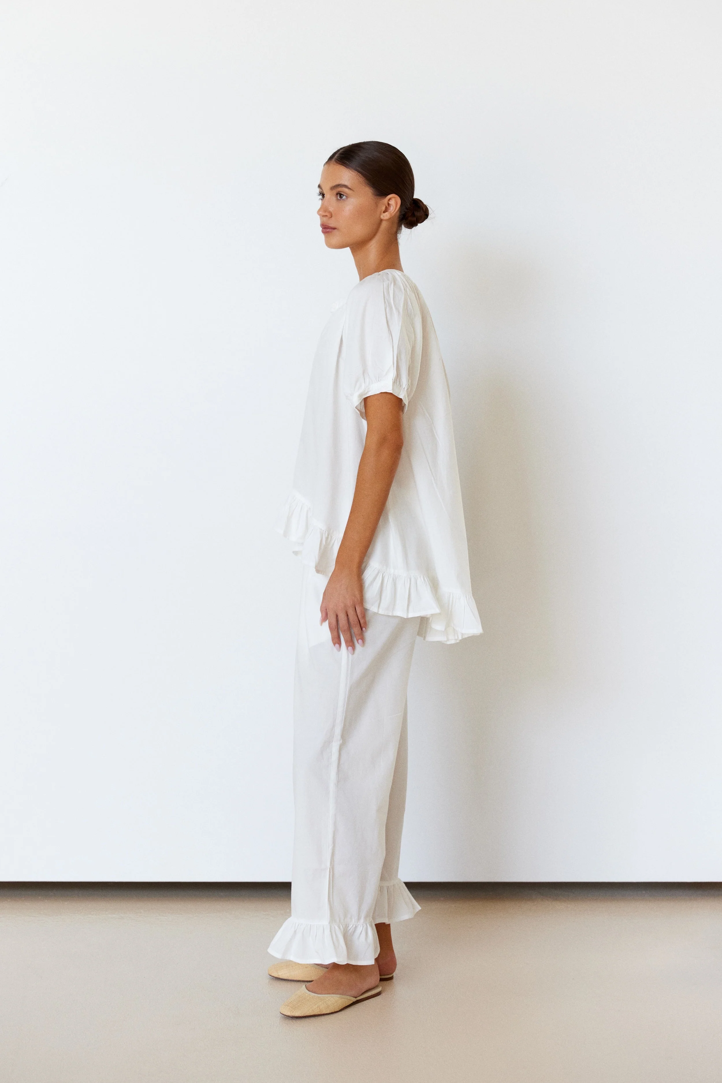Sophie Sleep Set - Pants - Cotton Modal - Off White - Image 7
