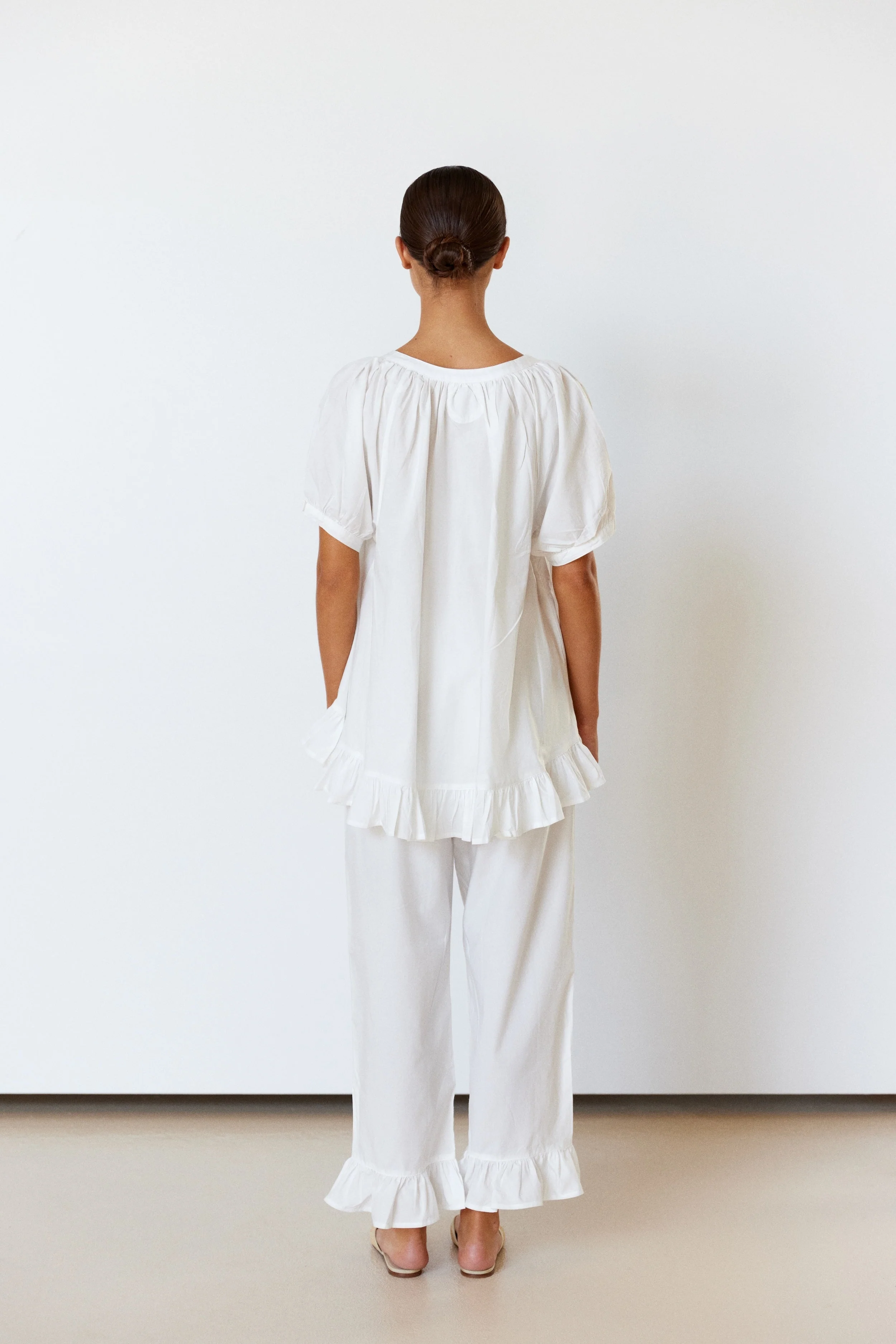 Sophie Sleep Set - Pants - Cotton Modal - Off White - Image 9