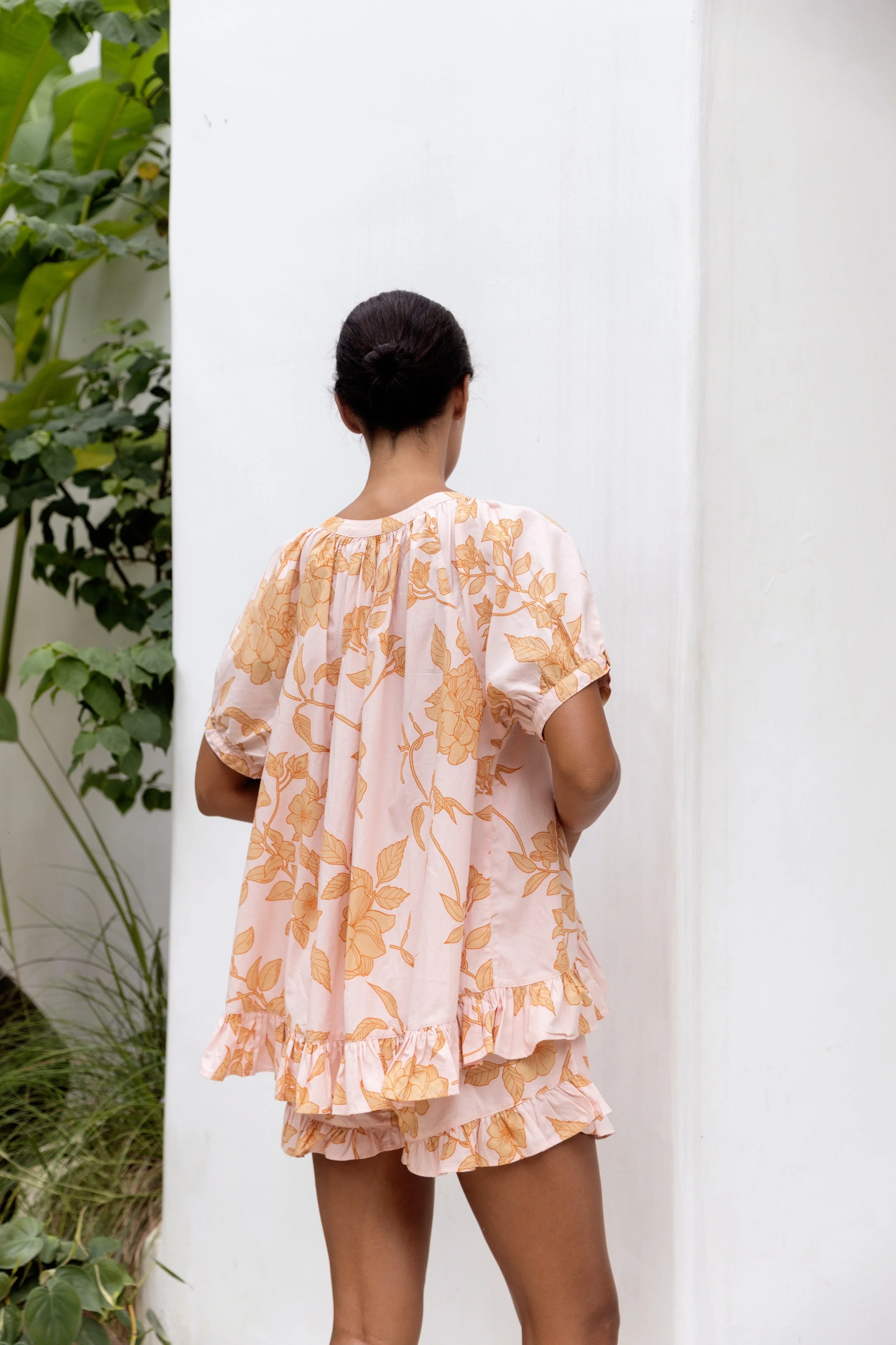Sophie Sleep Set - Cotton Modal - Romantic Floral Peach - Image 4