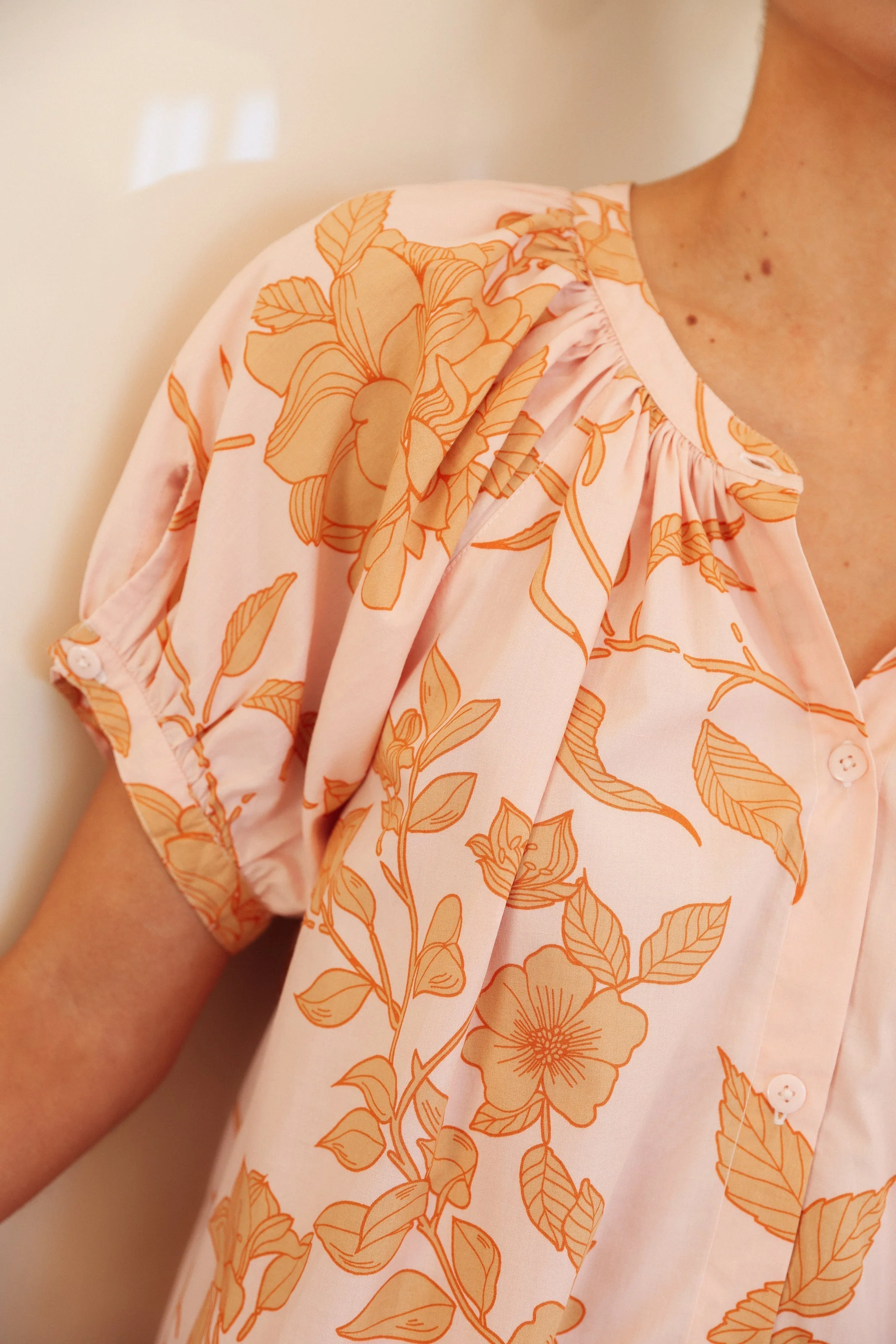 Sophie Sleep Set - Cotton Modal - Romantic Floral Peach - Image 7